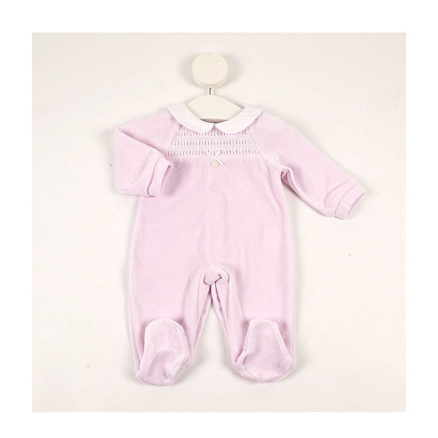 Moda BAYON Pijamas | Pelele Enterizo Cuello Bebe Nido Babidu Rosa