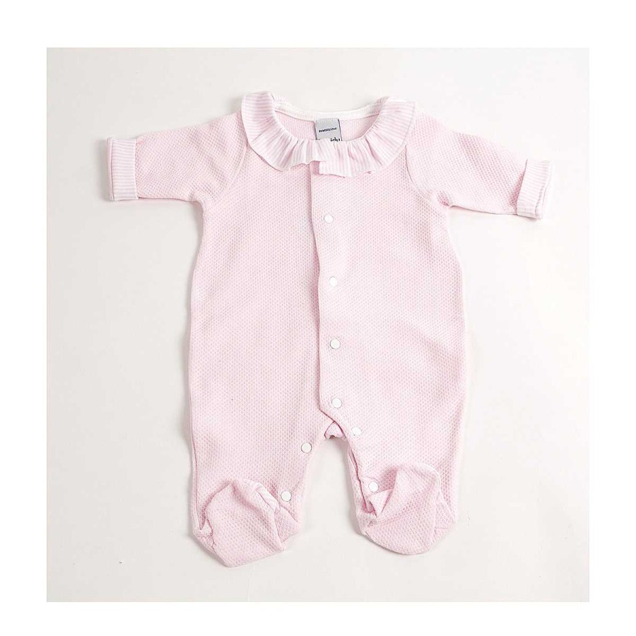 Moda BABIDU Pijamas | Pelele Enterizo Babidu C/Volante Orquidea Rosa