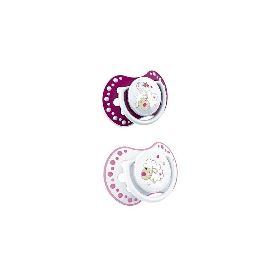 Higiene LOVI Chupetes | Pack Dos Chupetes 3-6 Meses Night&Day Lovi Granate Rosa