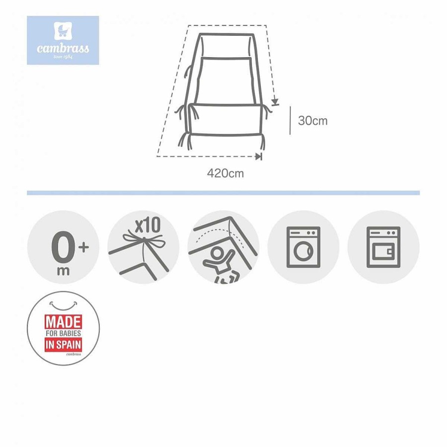 Hogar CAMBRASS Edred N Y Protector | Protector 420 420X30 Cm Liso E Celeste Cambrass