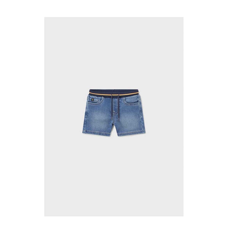 Moda MAYORAL Pantalones | Bermuda Soft Denim Patente Mayoral Azul