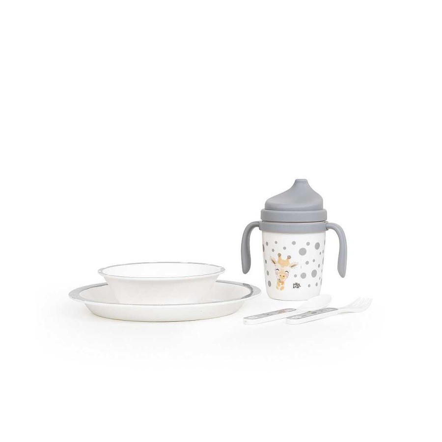 A Comer INTERBABY Vajillas Y Cubiertos | Vajilla 5 Piezas Interbaby Acuarela Gris