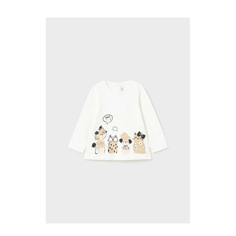 Moda MAYORAL Camisas, Camisetas Y Polos | Camiseta M/L I Woof You Mayoral Blanco