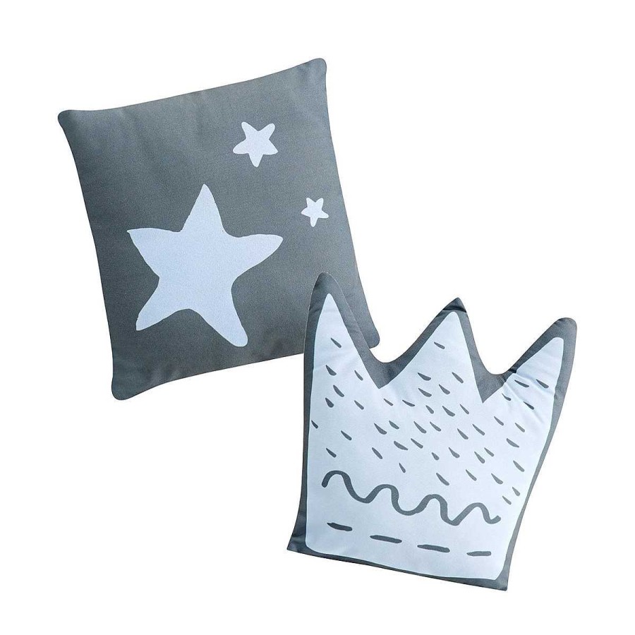 Hogar PEKEBABY Cojines Y Almohadas | Set 2 Cojines Decorativos Little Crown Pekebaby Azul