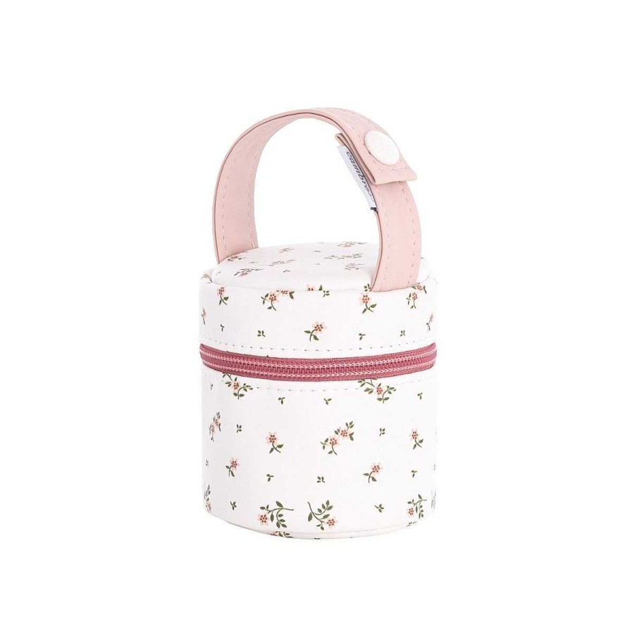 El Paseo CAMBRASS Portaobjetos | Portachupete Aura Beige/Flores 8.5X8.5X11 Cm Cambrass Rosa