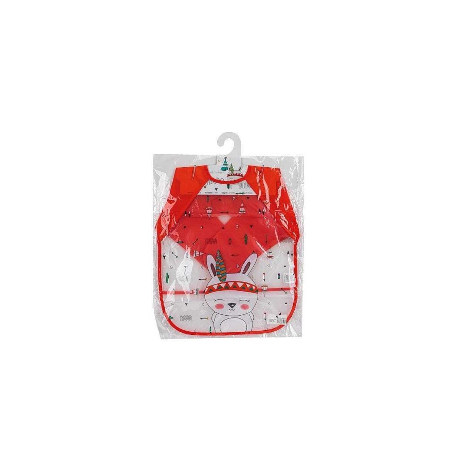 A Comer INTERBABY Baberos | Babero Mangas Interbaby Indio Rojo