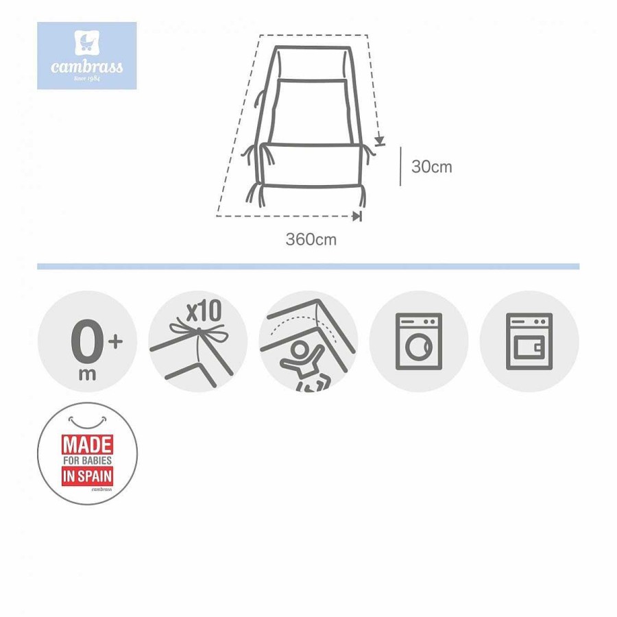 Hogar CAMBRASS Edred N Y Protector | Protector 360 360X30 Cm Liso E Blanco Cambrass