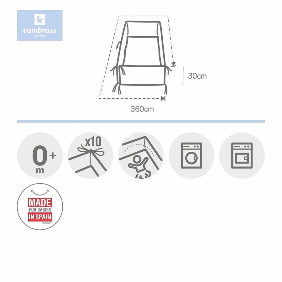 Hogar CAMBRASS Edred N Y Protector | Protector 360 360X30 Cm Liso E Rosa Cambrass