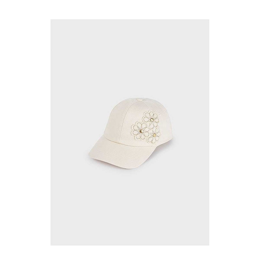 Moda BAYON Manoplas Y Gorros | Gorra Sarga Flor Bayon Beig