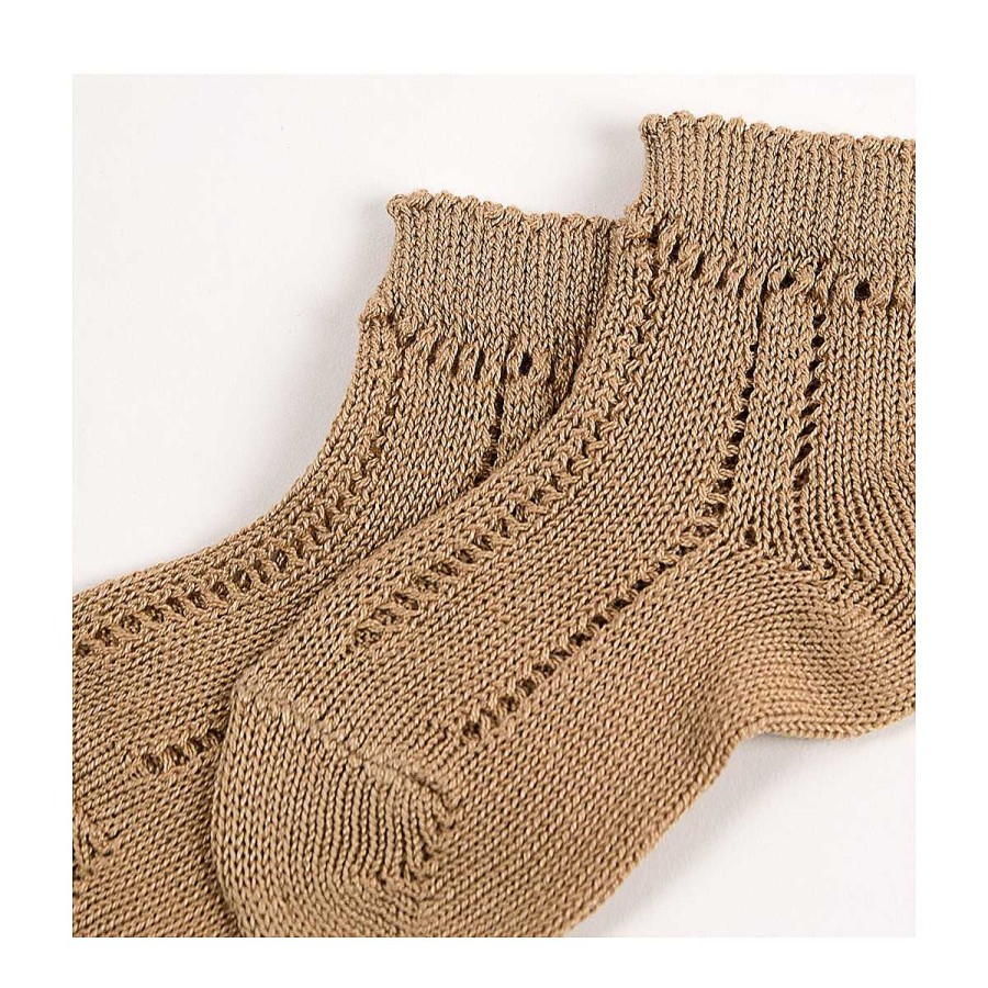 Moda CONDOR Calcetines Y Leotardos | Calcetines Calado Algodon Condor 326 Camel