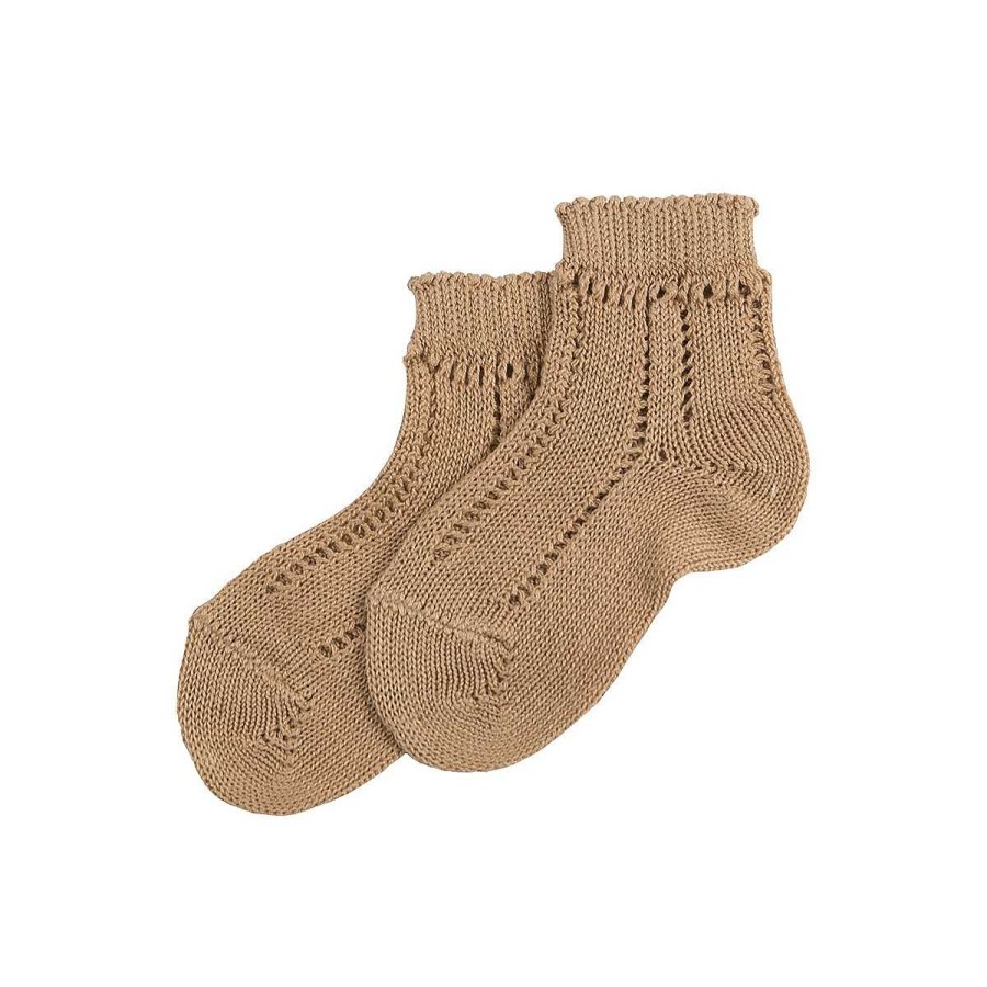 Moda CONDOR Calcetines Y Leotardos | Calcetines Calado Algodon Condor 326 Camel