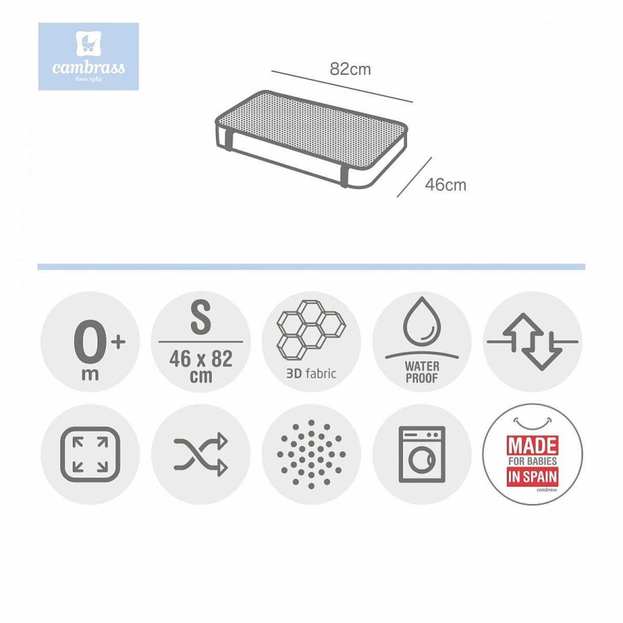 Hogar CAMBRASS Edred N Y Protector | Protector Colchon 3D-Minicuna 46X82 Cm Liso E Unico Cambrass