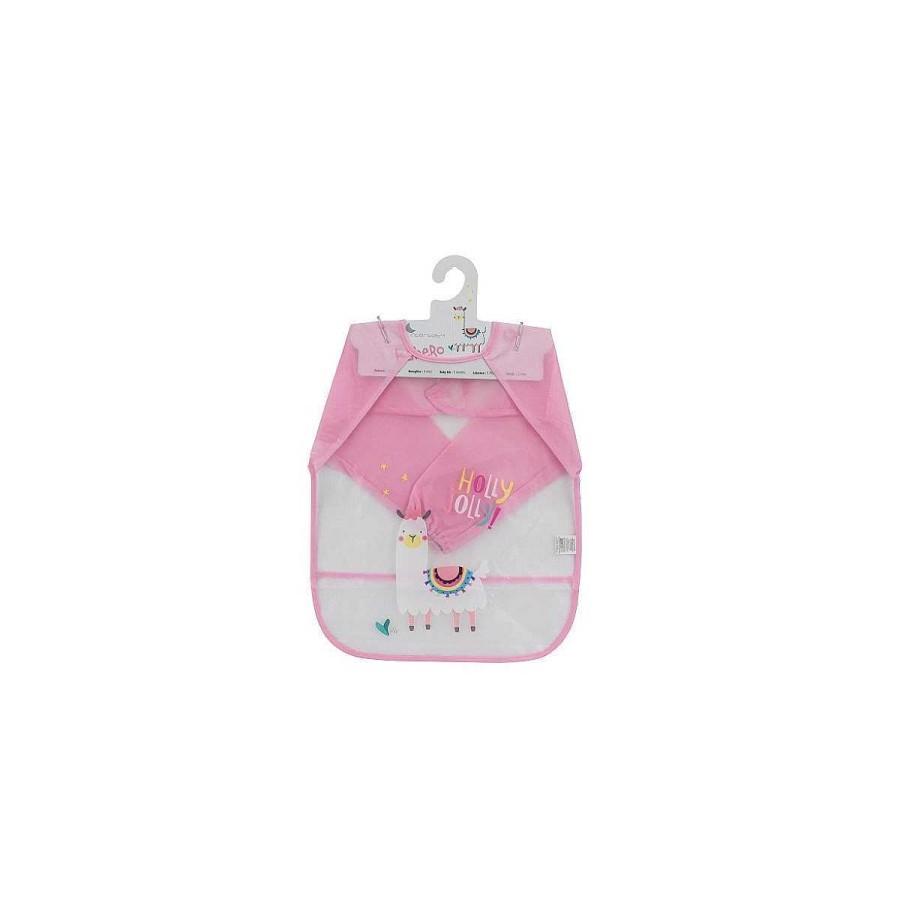 A Comer INTERBABY Baberos | Babero Mangas Interbaby Llama Rosa