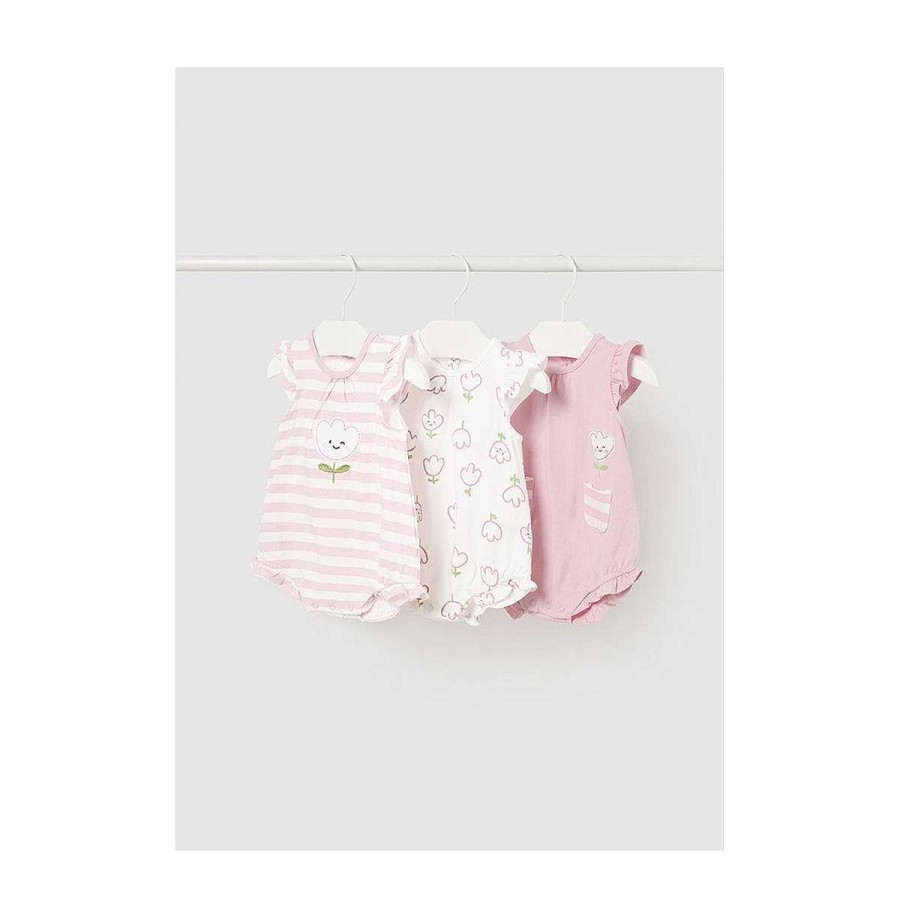 Moda MAYORAL Pijamas | Pelele Corto Flor Baby Mayoral 1Ud Rosa