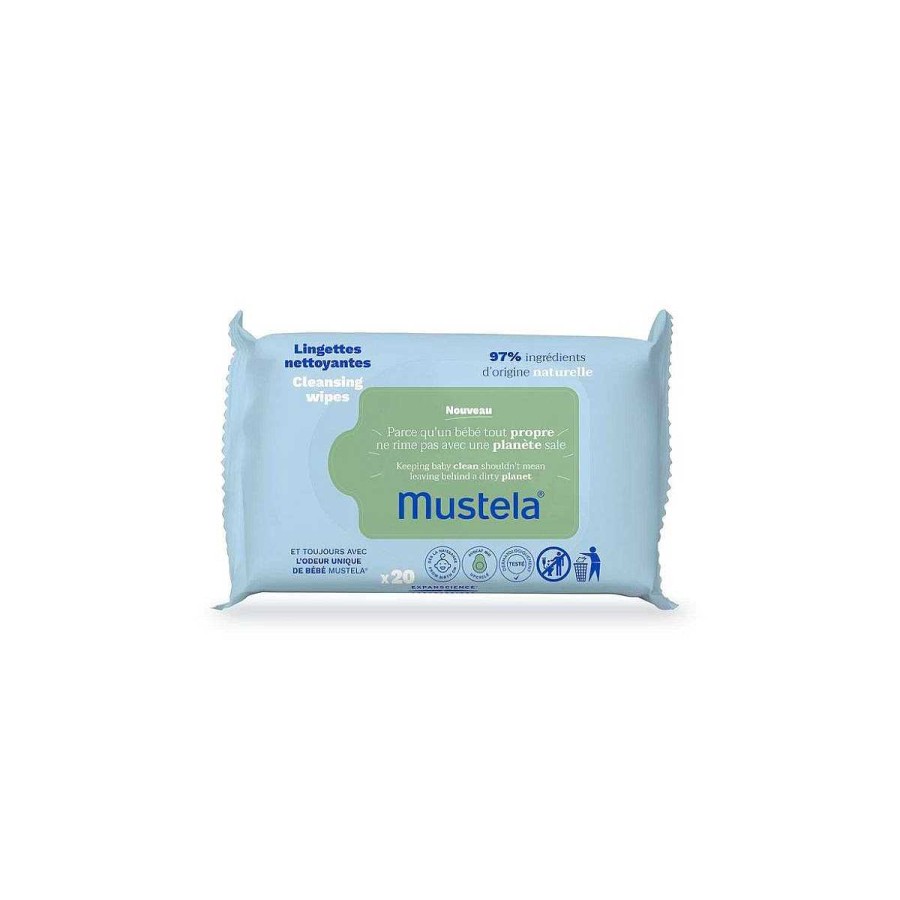 Higiene MUSTELA Cosmetica | Toallitas Limpiadoras Con Aguacate Bio 20 Uds. Mustela