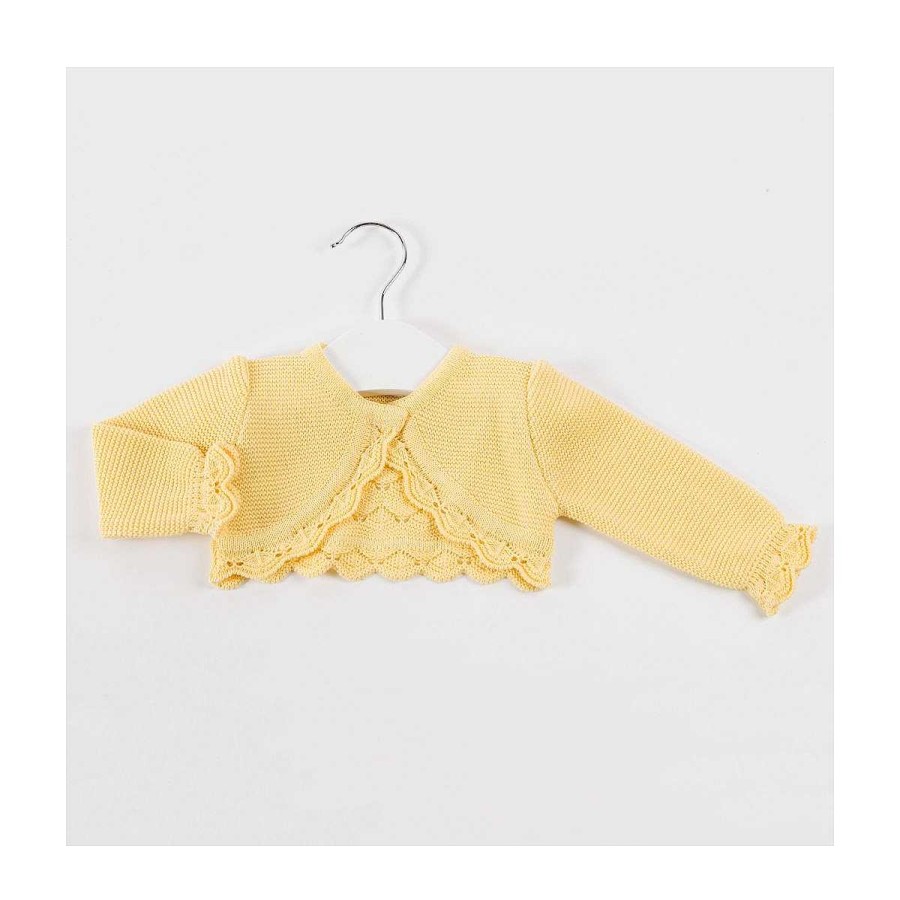 Moda BAYON Chaquetas Y Jerseys | Chaqueta Bolero Espalada Calado Bayon Amarillo