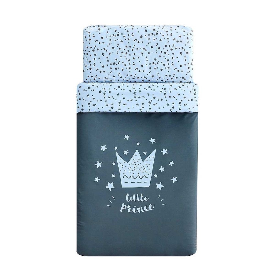 Hogar PEKEBABY Edred N Y Protector | Funda Nordica + Funda De Almohada Little Crown Pekebaby Azul