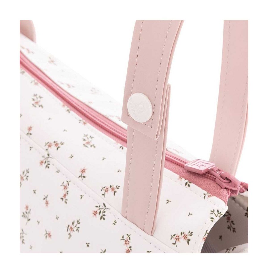 El Paseo CAMBRASS Bolsos | Bolso Talega Aura Beige/Flores 12X40X35 Cm - Cambrass Rosa