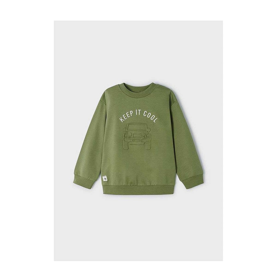 Moda MAYORAL Chaquetas Y Jerseys | Pullover Embossed Print Mayoral Verde