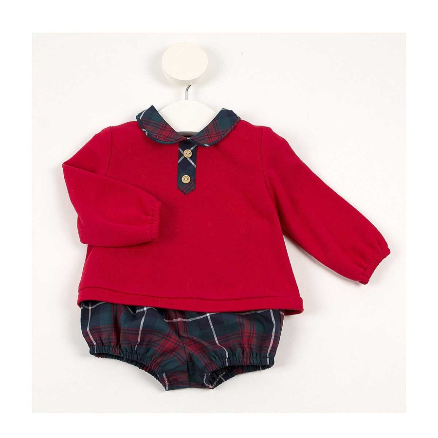 Moda BAYON Pololos Y Ranitas | Conjunto Baby Casablanca Bayon Rojo