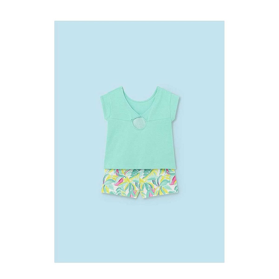 Moda MAYORAL Conjuntos | Conjunto Short Estampado Mayoral Verde