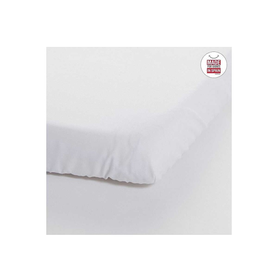 Hogar CAMBRASS S Banas | Sabana Bajera Ajust. Minicuna 50X82 Cm Liso E Blanco Cambrass