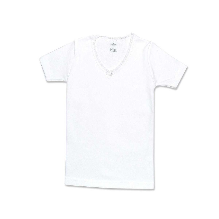 Moda BABIDU Ropa Interior | Camiseta Termica Manga Corta Ni A Babidu Blanco