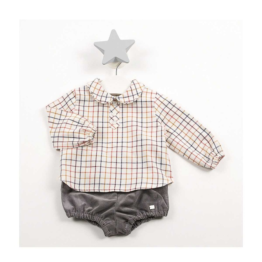 Moda BAYON Pololos Y Ranitas | Conjunto Baby Gardenia Bayon Gris